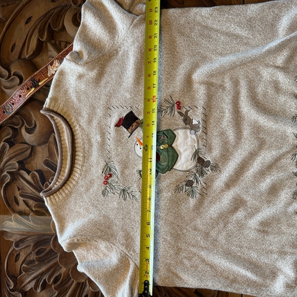 VINTAGE CHRISTMAS 🎄- 
Christopher & Banks Beige Snowman Sweater - Picture 7 of 7